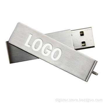 Swivel steel USB flash drive, 512MB-16GB, customized customer's logo